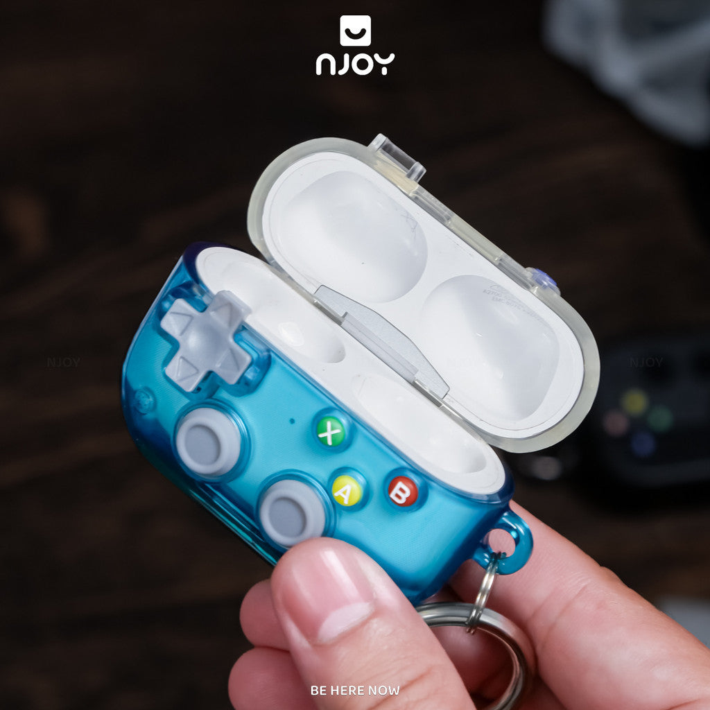 Vỏ Ốp Trong Suốt Game Bảo Vệ Tai Nghe Airpods Pro 3 Pro 2 Airpods 4 Tích Hợp Giá Đỡ Kèm Móc Khóa