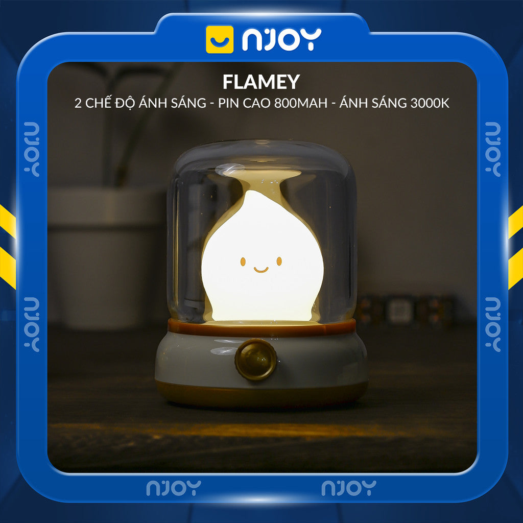 Đèn Ngủ Trang Trí Decor Phòng Ngủ Bàn Làm Việc Quà Sinh Nhật Ngọn Lửa Cute Dễ Thương