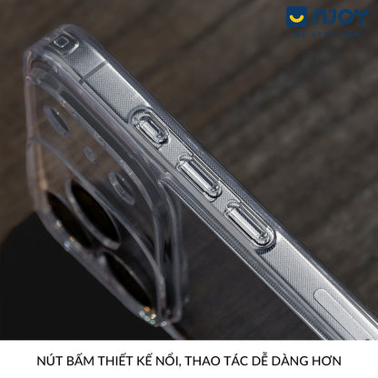 Ốp Trong Suốt Có Nút AI Chống Sốc Bảo Vệ Camera Cho Điện Thoại iPhone 17 Pro Max 16 15 14 13