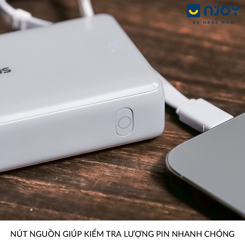 Sạc Dự Phòng Baseus 10000mAh Tích Hợp Cáp Type C QC PD 45W Cho Điện Thoại iPhone 17 Pro Max 15 14 13