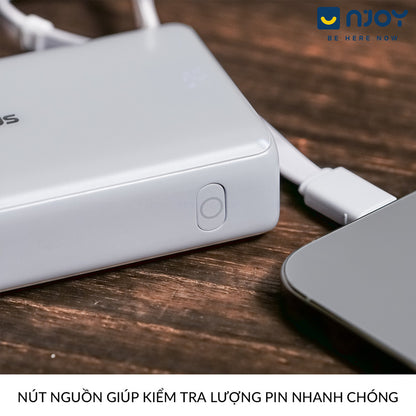 Sạc Dự Phòng Baseus 10000mAh Tích Hợp Cáp Type C QC PD 45W Cho Điện Thoại iPhone 17 Pro Max 15 14 13