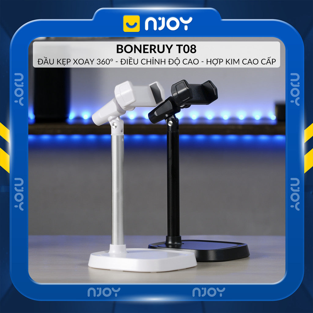 Giá Đỡ Điện Thoại Boneruy Để Bàn Xoay 360 Độ Điều Chỉnh Độ Cao Chân Đế Dày Ổn ĐỊnh Chống Rung Lắc