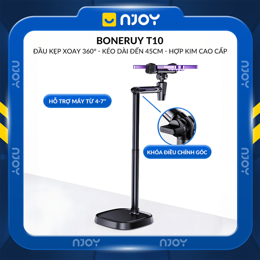 Giá Đỡ Điện Thoại Boneruy Để Bàn Xoay 360 Độ Điều Chỉnh Độ Cao Cho Livestearm Học Tập Quay Video