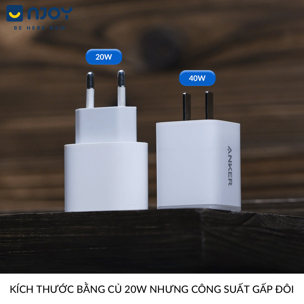 Củ Sạc 2 Cổng Anker Nano Pro 40W Type C Nhỏ Gọn Cho iPhone iPad Airpods Samsung Xiaomi