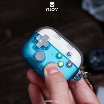 Vỏ Ốp Trong Suốt Game Bảo Vệ Tai Nghe Airpods Pro 3 Pro 2 Airpods 4 Tích Hợp Giá Đỡ Kèm Móc Khóa