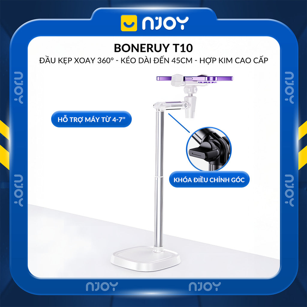 Giá Đỡ Điện Thoại Boneruy Để Bàn Xoay 360 Độ Điều Chỉnh Độ Cao Cho Livestearm Học Tập Quay Video