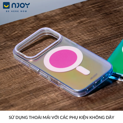 Ốp Phản Quang Magsafe Viền Trong Suốt Chống Trượt Cho Điện Thoại iPhone 17 Pro Max 16 15 14 13