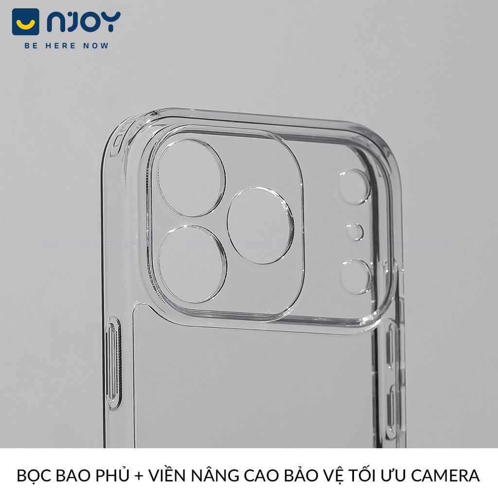 Ốp Trong Suốt Có Nút AI Chống Sốc Bảo Vệ Camera Cho Điện Thoại iPhone 17 Pro Max 16 15 14 13