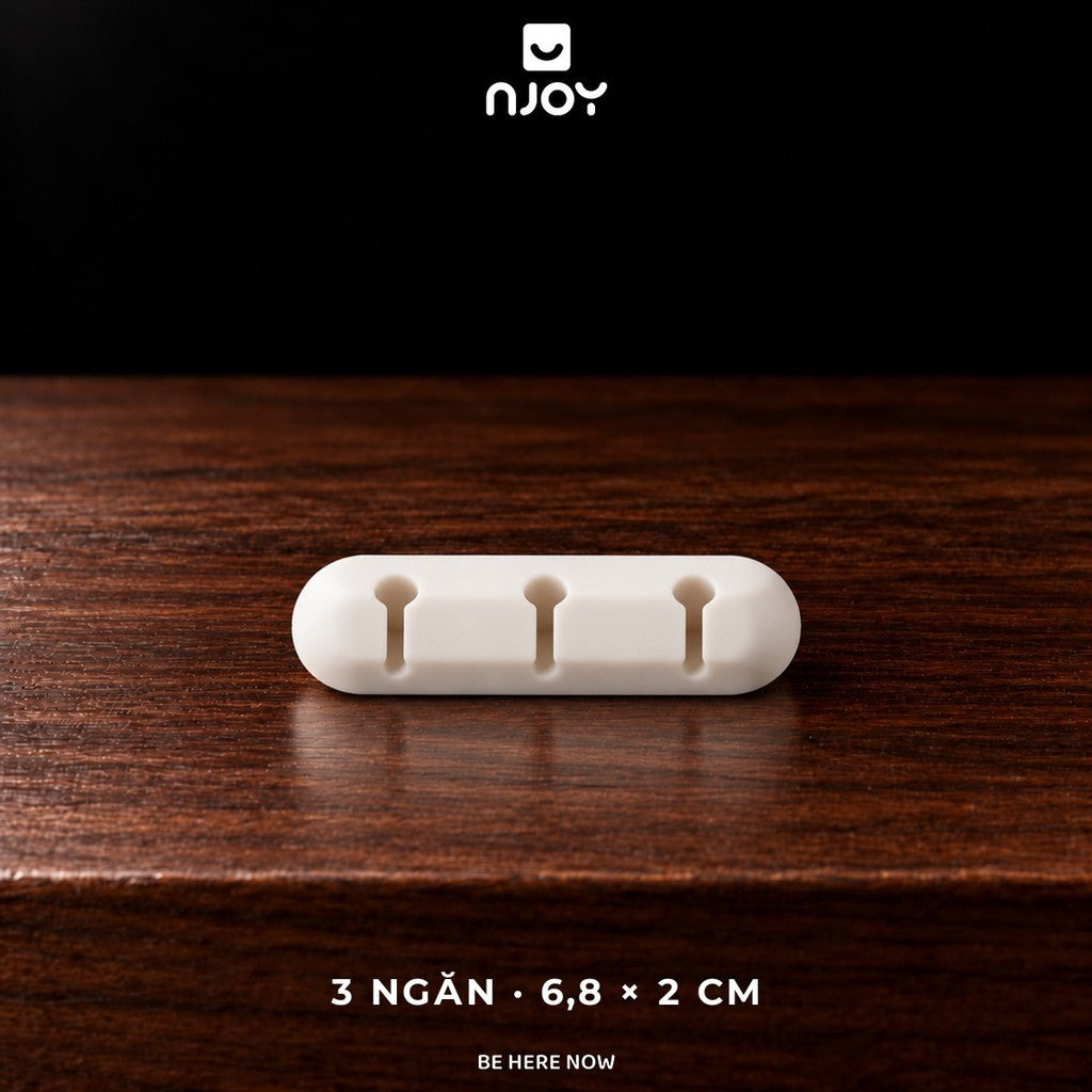 Kẹp Cố Định Dây Cáp Sạc Chất Liệu Silicon Nhiều Khe Dán Cạnh Bàn Xếp Gọn Dây Sạc Tai Nghe Máy Tính