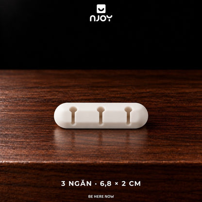 Kẹp Cố Định Dây Cáp Sạc Chất Liệu Silicon Nhiều Khe Dán Cạnh Bàn Xếp Gọn Dây Sạc Tai Nghe Máy Tính