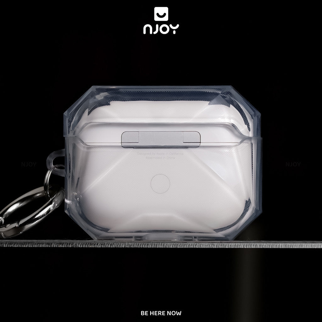 Vỏ Ốp Trong Suốt Khoá Cài Nam Châm Bảo Vệ Airpods Pro 3 Pro 2 Móc Khoá Chống Sốc Njoy Gem