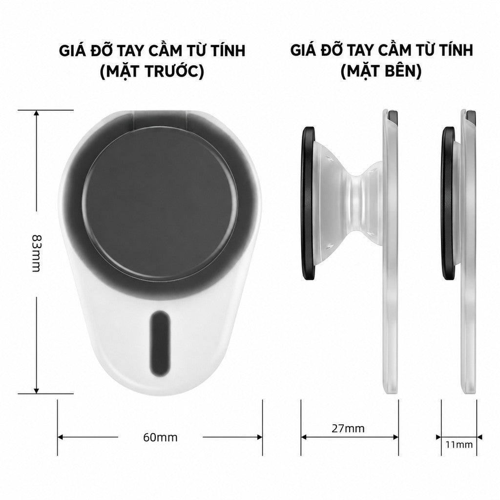 Giá Đỡ Điện Thoại iRing Xoay 360 Độ Hít Magsafe Chống Vân Tay Cho Điện Thoại iPhone Samsung