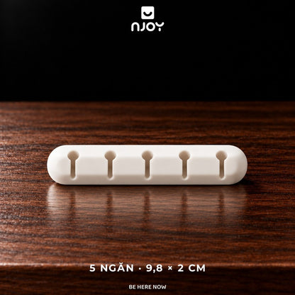 Kẹp Cố Định Dây Cáp Sạc Chất Liệu Silicon Nhiều Khe Dán Cạnh Bàn Xếp Gọn Dây Sạc Tai Nghe Máy Tính
