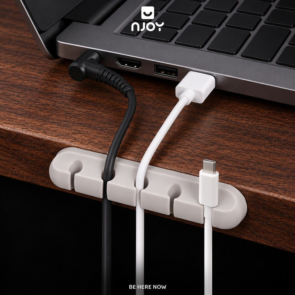 Kẹp Cố Định Dây Cáp Sạc Chất Liệu Silicon Nhiều Khe Dán Cạnh Bàn Xếp Gọn Dây Sạc Tai Nghe Máy Tính