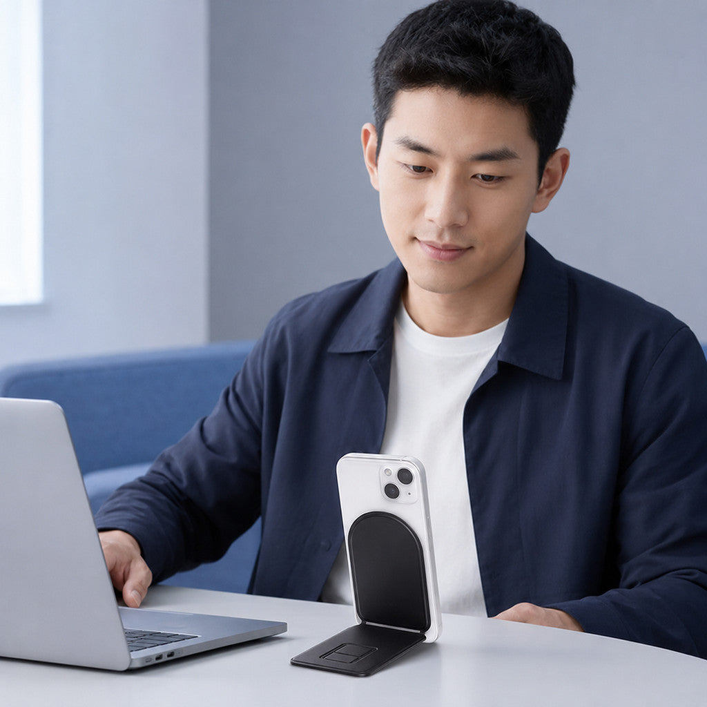 Giá Đỡ Điện Thoại Hít Magsafe Chất Liệu Da PU Cao Cấp Cho Điện Thoại iPhone 17 Pro Max 16 15 14 13