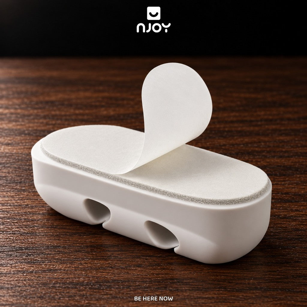 Kẹp Cố Định Dây Cáp Sạc Chất Liệu Silicon Nhiều Khe Dán Cạnh Bàn Xếp Gọn Dây Sạc Tai Nghe Máy Tính