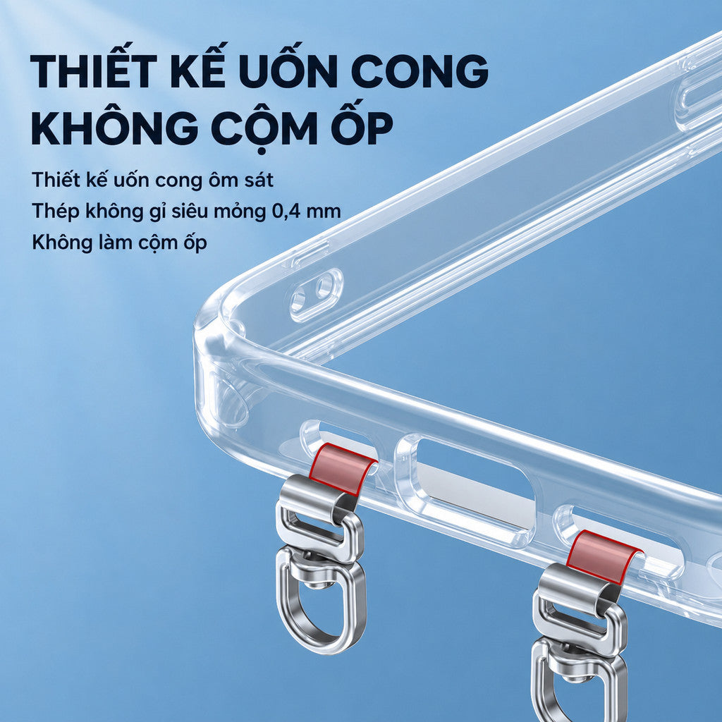 Tag Hợp Kim Xoay 360 Độ Móc Treo Đôi Siêu Mỏng Hỗ Trợ Gắn Cho Dây Đeo Điện Thoại Không Cần Dán