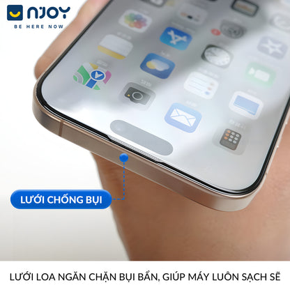 Kính Cường Lực Hoda 2.5D Chống Vân Tay Cao Cấp Khung Tự Dán Cho Điện Thoại iPhone 17 Pro Max 16 15