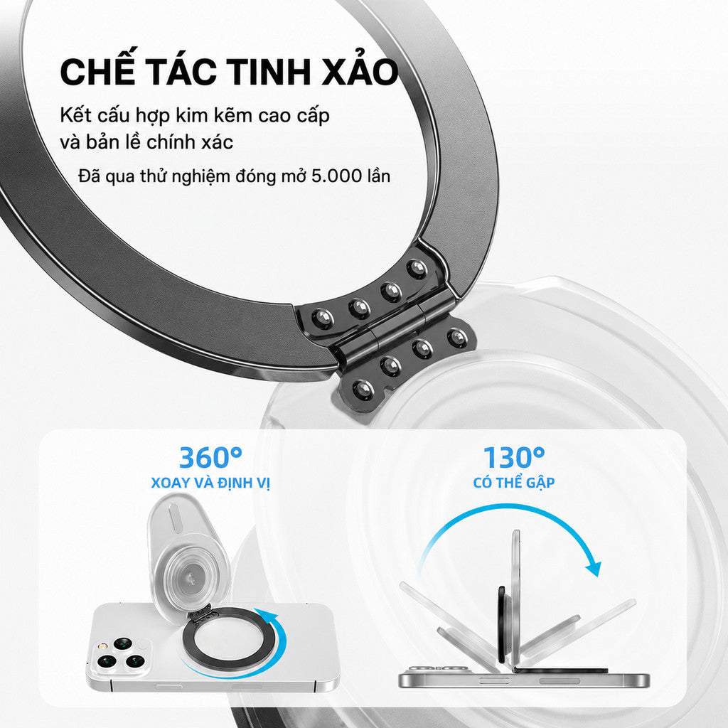 Giá Đỡ Điện Thoại iRing Xoay 360 Độ Hít Magsafe Chống Vân Tay Cho Điện Thoại iPhone Samsung
