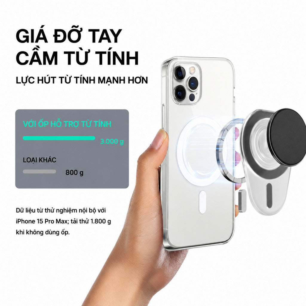 Giá Đỡ Điện Thoại iRing Xoay 360 Độ Hít Magsafe Chống Vân Tay Cho Điện Thoại iPhone Samsung