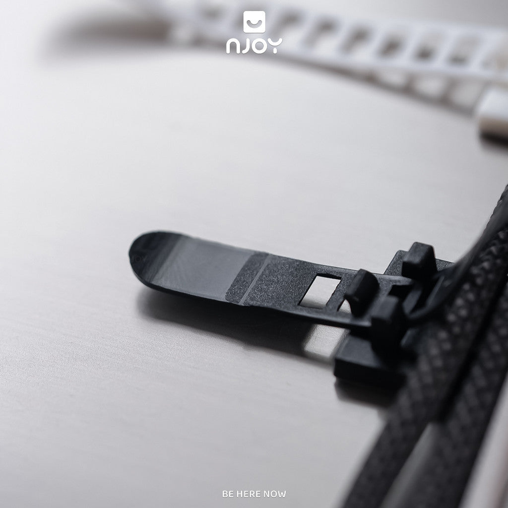 Nẹp Cố Định Dây Điện Belt Dây Rút Có Đế Dán Điều Chỉnh Nhiều Nấc Siết Gọn Bó Dây Cáp Đen Trắng