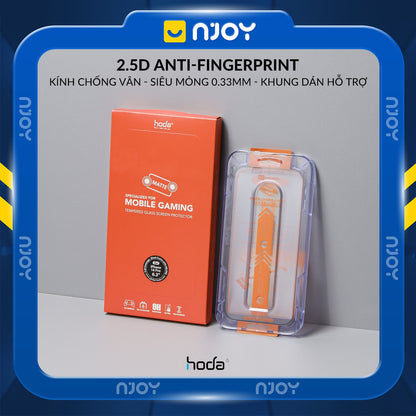 Kính Cường Lực Hoda 2.5D Chống Vân Tay Cao Cấp Khung Tự Dán Cho Điện Thoại iPhone 17 Pro Max 16 15
