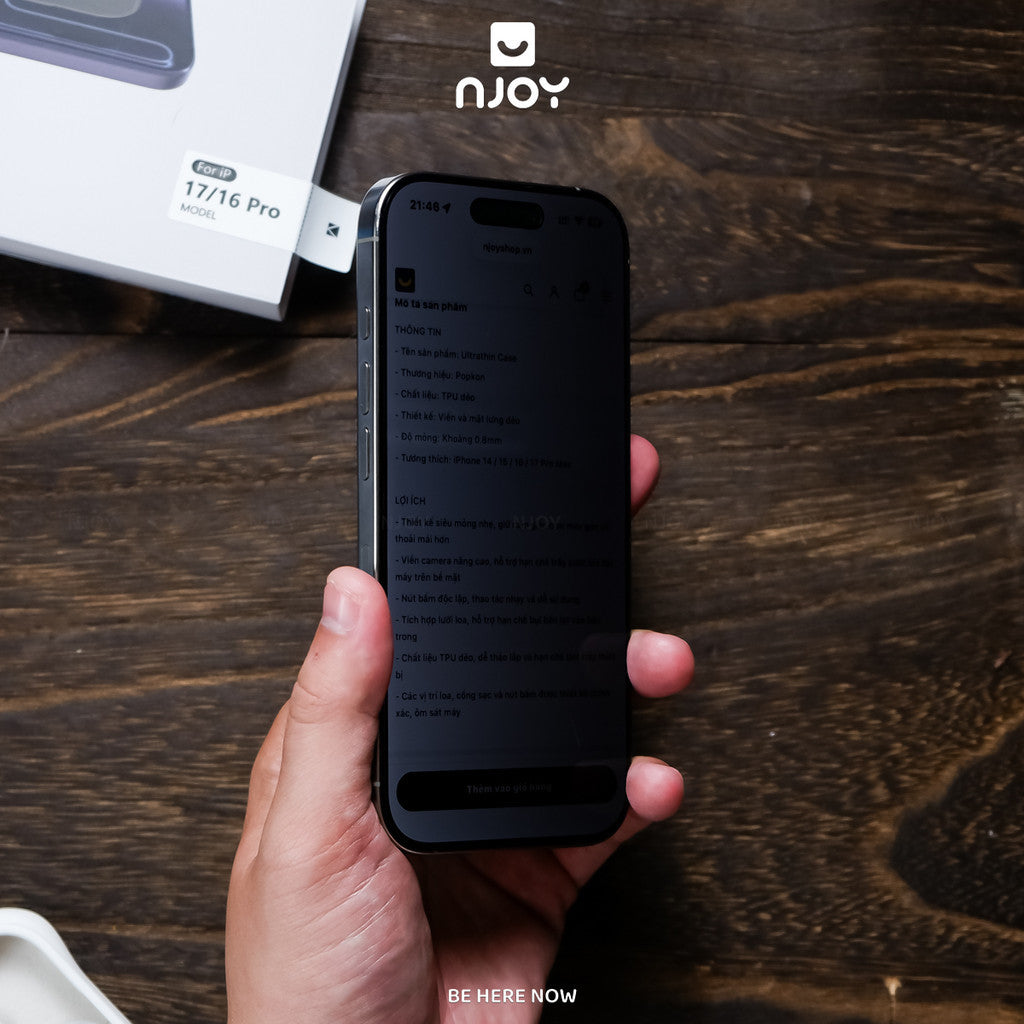 Kính Cường Lực Kuzoom Chống Nhìn Trộm 360 Độ 2.5D Cao Cấp Cho Điện Thoại iPhone 17 Pro Max 16 15 14