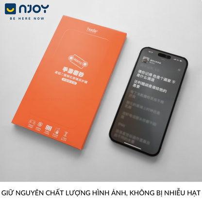 Kính Cường Lực Hoda 2.5D Chống Vân Tay Cao Cấp Khung Tự Dán Cho Điện Thoại iPhone 17 Pro Max 16 15