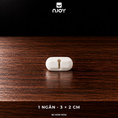 Kẹp Cố Định Dây Cáp Sạc Chất Liệu Silicon Nhiều Khe Dán Cạnh Bàn Xếp Gọn Dây Sạc Tai Nghe Máy Tính