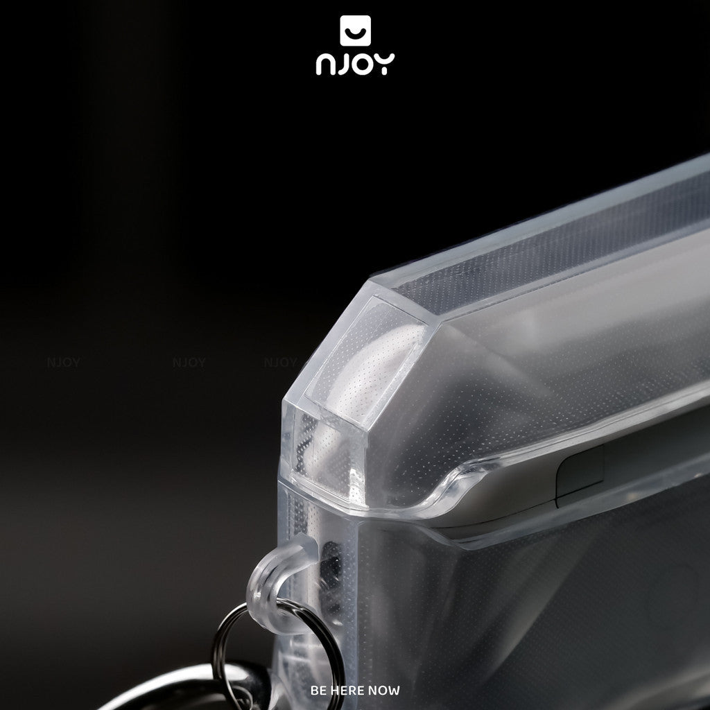 Vỏ Ốp Trong Suốt Khoá Cài Nam Châm Bảo Vệ Airpods Pro 3 Pro 2 Móc Khoá Chống Sốc Njoy Gem