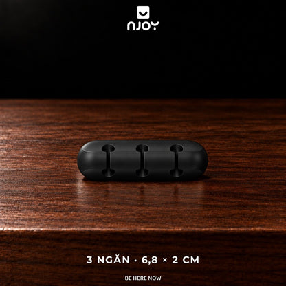 Kẹp Cố Định Dây Cáp Sạc Chất Liệu Silicon Nhiều Khe Dán Cạnh Bàn Xếp Gọn Dây Sạc Tai Nghe Máy Tính