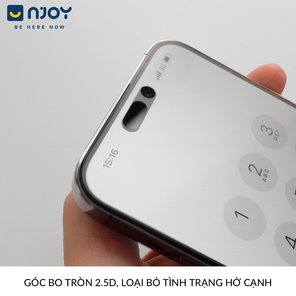 Kính Cường Lực Hoda 2.5D Chống Vân Tay Cao Cấp Khung Tự Dán Cho Điện Thoại iPhone 17 Pro Max 16 15