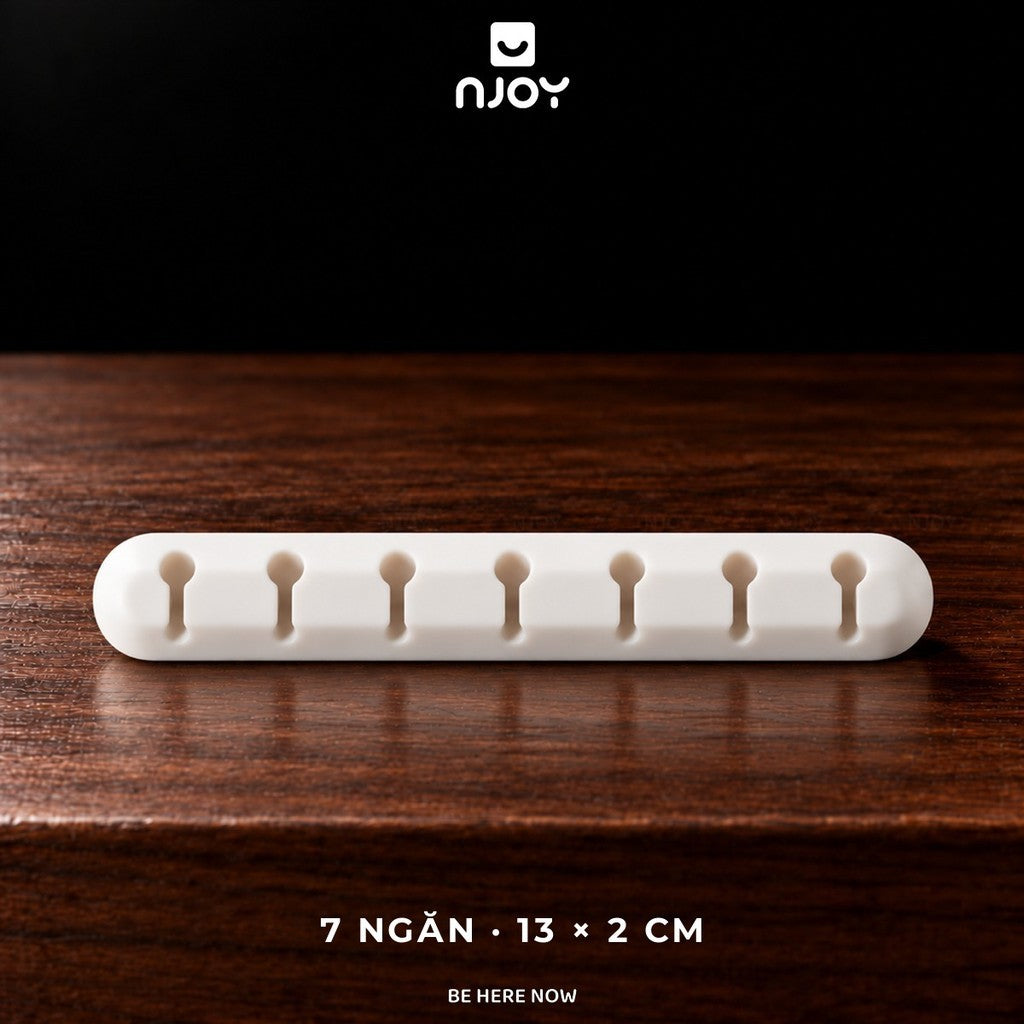 Kẹp Cố Định Dây Cáp Sạc Chất Liệu Silicon Nhiều Khe Dán Cạnh Bàn Xếp Gọn Dây Sạc Tai Nghe Máy Tính
