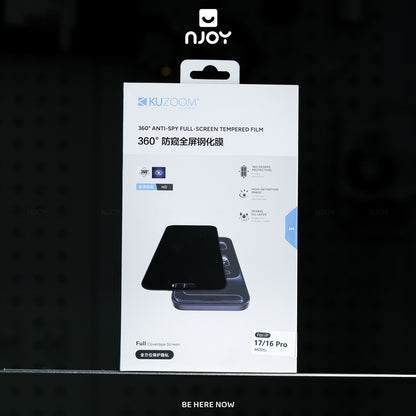 Kính Cường Lực Kuzoom Chống Nhìn Trộm 360 Độ 2.5D Cao Cấp Cho Điện Thoại iPhone 17 Pro Max 16 15 14