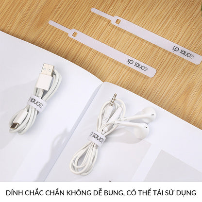 Dây Velcro Nylon Đai Buộc Làm Gọn Chống Rối Cho Dây Cáp Sạc Tai Nghe Tiện Lợi Tái Sử Dụng Njoy