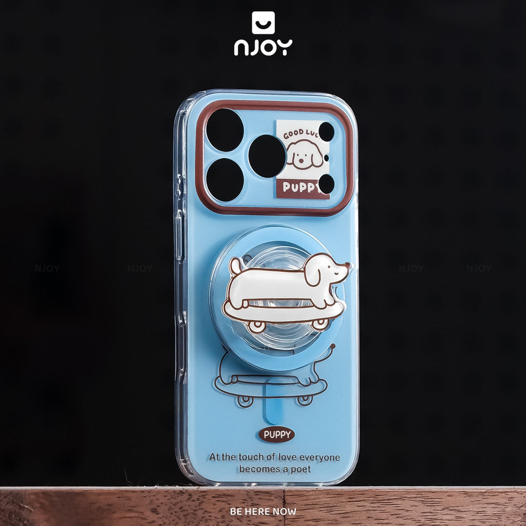 Ốp Lưng In Hình Skate Pup Chó Trượt Ván Kèm Popsocket Cho Điện Thoại iPhone 18 Pro Max 17 16 15 14 Njoy
