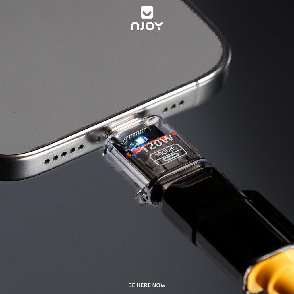 Đầu Chuyển Đổi OTG Type C Sang USB 3.2 10Gbps Sạc Nhanh 120W Cho Điện Thoại iPhone iPad Macbook Njoy