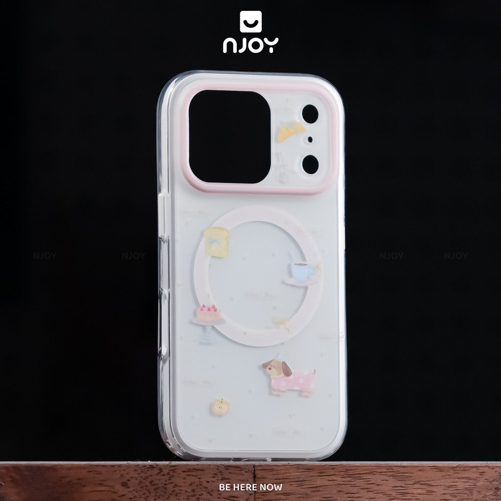 Ốp Lưng In Hình Pupday Chó Dễ Thương Kèm Popsocket Magsafe Cho iPhone 18 Pro Max 17 16 15 14 Njoy