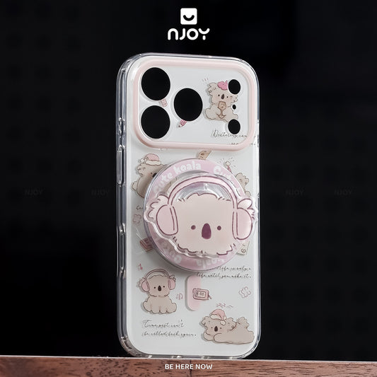 Ốp In Hình Gấu Túi Koala Dễ Thường Kèm Popsocket Hít Magsafe Cho Điện Thoại iPhone 17 Pro Max 16 15 14