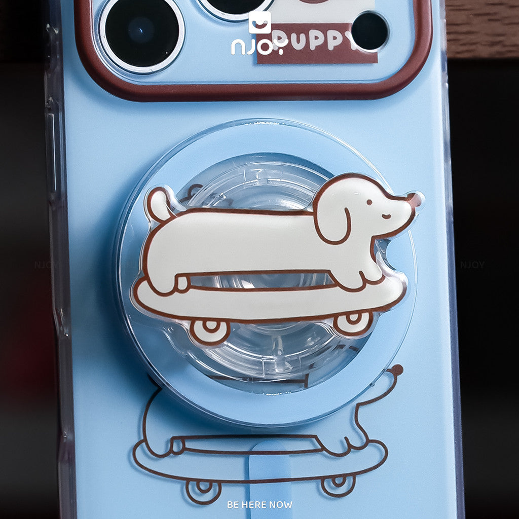 Ốp Lưng In Hình Skate Pup Chó Trượt Ván Kèm Popsocket Cho Điện Thoại iPhone 18 Pro Max 17 16 15 14 Njoy
