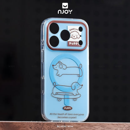 Ốp Lưng In Hình Skate Pup Chó Trượt Ván Kèm Popsocket Cho Điện Thoại iPhone 17 Pro Max 16 15 14 Njoy