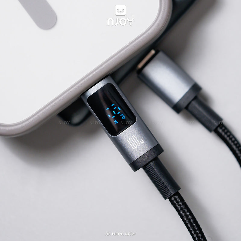 Dây Cáp Sạc Nhanh Type C To Type C 100W Đèn Led Báo Công Suất Sạc Cho Điện Thoại iPhone Macbook iPad