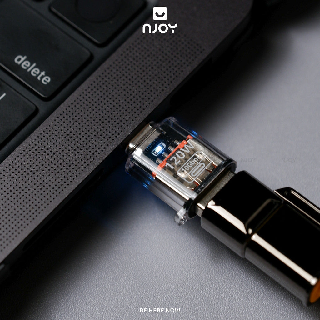 Đầu Chuyển Đổi OTG Type C Sang USB 3.2 10Gbps Sạc Nhanh 120W Cho Điện Thoại iPhone iPad Macbook Njoy