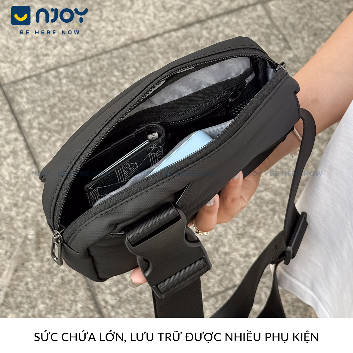 Túi Đeo Chéo Unisex Mark Ryden Thời Trang Cao Cấp Chống Nước Đựng Phụ Kiện Điện Thoại Sạc Dự Phòng