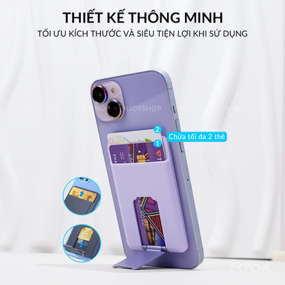 Ví Đựng Thẻ Hỗ Trợ Magsafe Siêu Mỏng Có Giá Đỡ Cho Điện Thoại iPhone Samsung