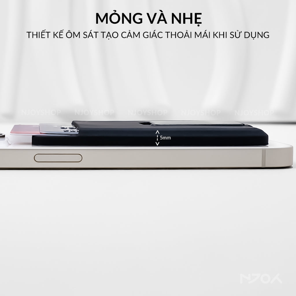 Ví Đựng Thẻ Hỗ Trợ Magsafe Siêu Mỏng Có Giá Đỡ Cho Điện Thoại iPhone Samsung