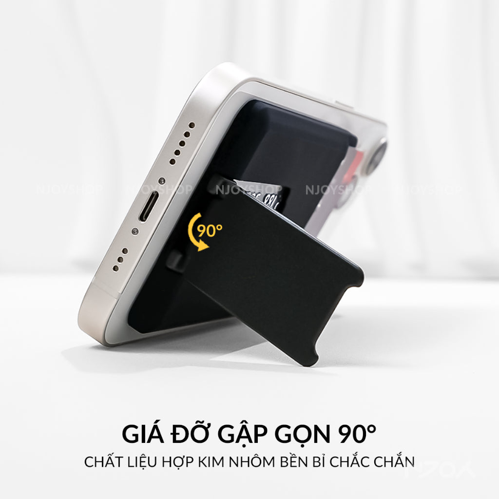 Ví Đựng Thẻ Hỗ Trợ Magsafe Siêu Mỏng Có Giá Đỡ Cho Điện Thoại iPhone Samsung