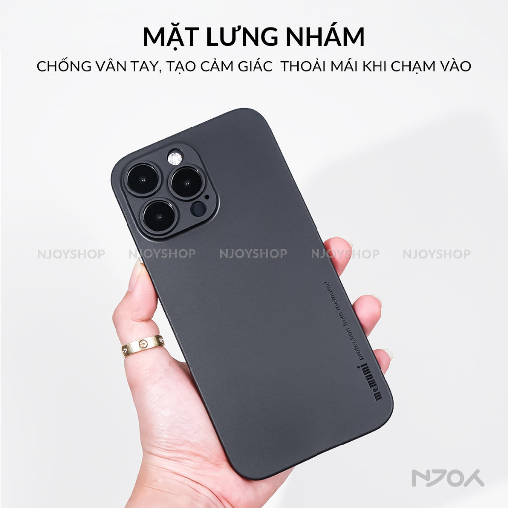 Ốp Nhám Siêu Mỏng Nhẹ Memumi Slim 0.3mm Cho iPhone 17 Pro Max 16 15 14 13
