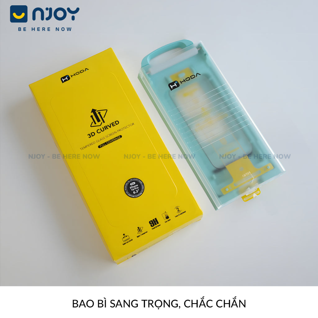 Kính Cường Lực Hoda Trong Suốt 3D Khung Tự Dán Cho iPhone 17 Pro Max 16 15