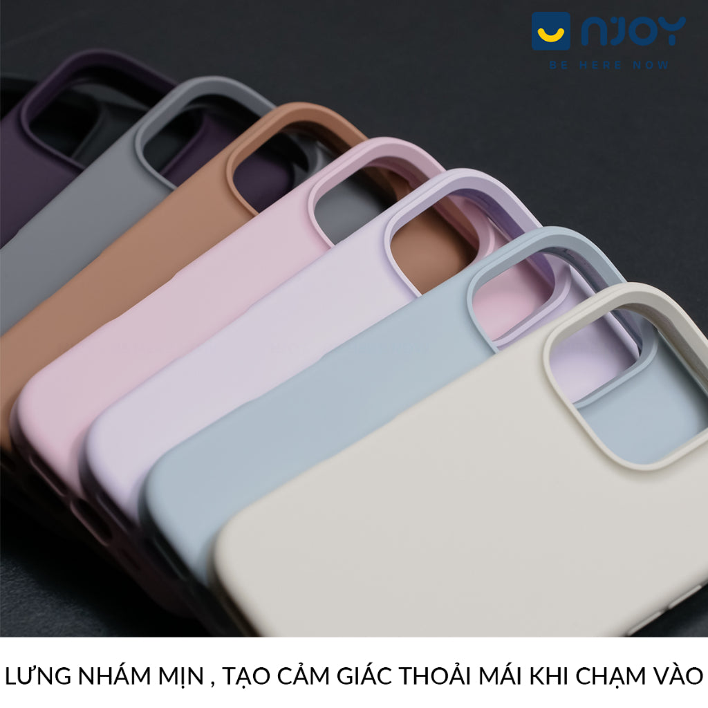 Ốp Silicon Chống Bẩn Hỗ Trợ Sạc Không Dây Chất Liệu Lót Nhung Bảo Vệ Camera Cho iPhone 13 14 15 16 Pro Max Njoyshop